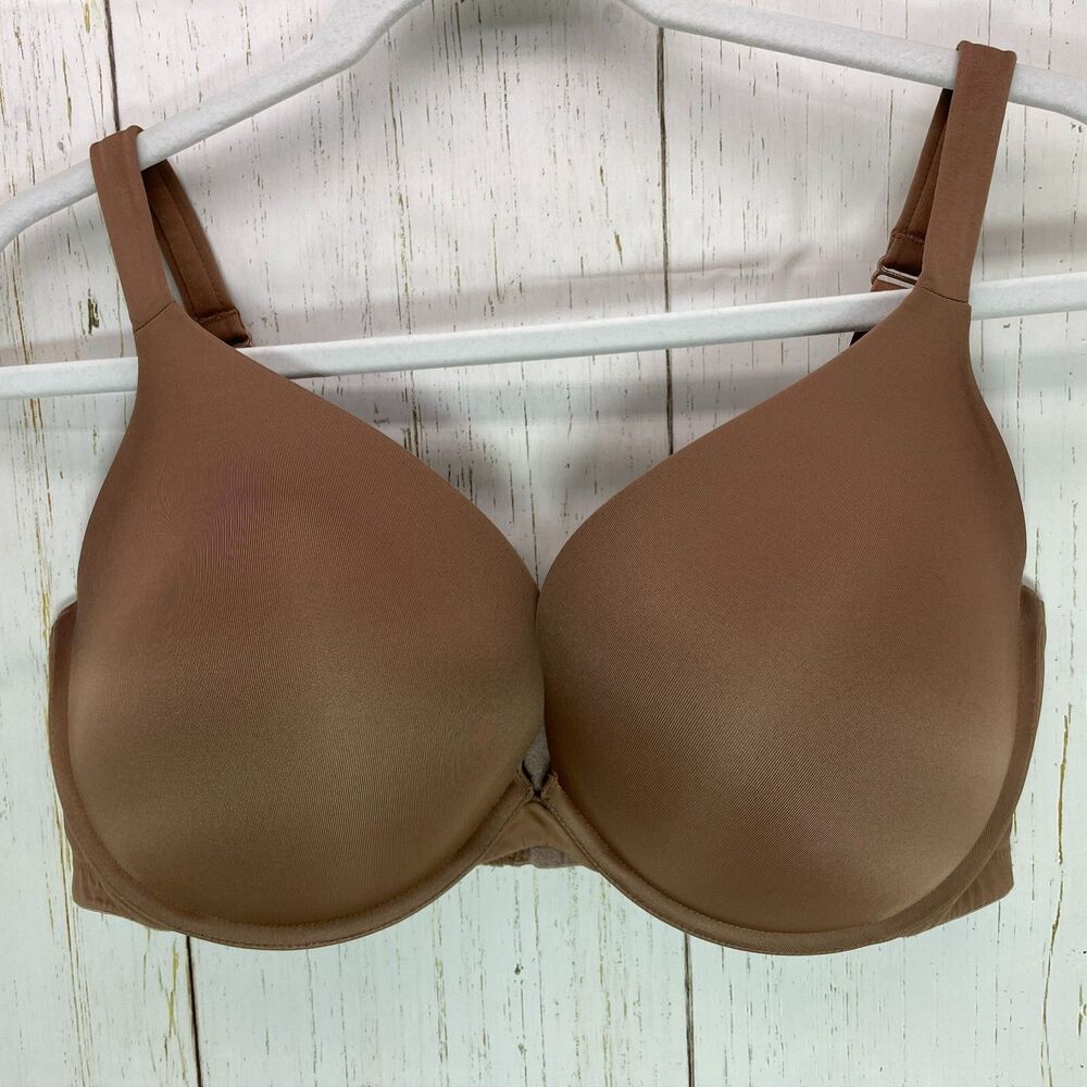 Cacique Womens Brown Boost Plunge Bra Underwire Size 38F Back Closure
